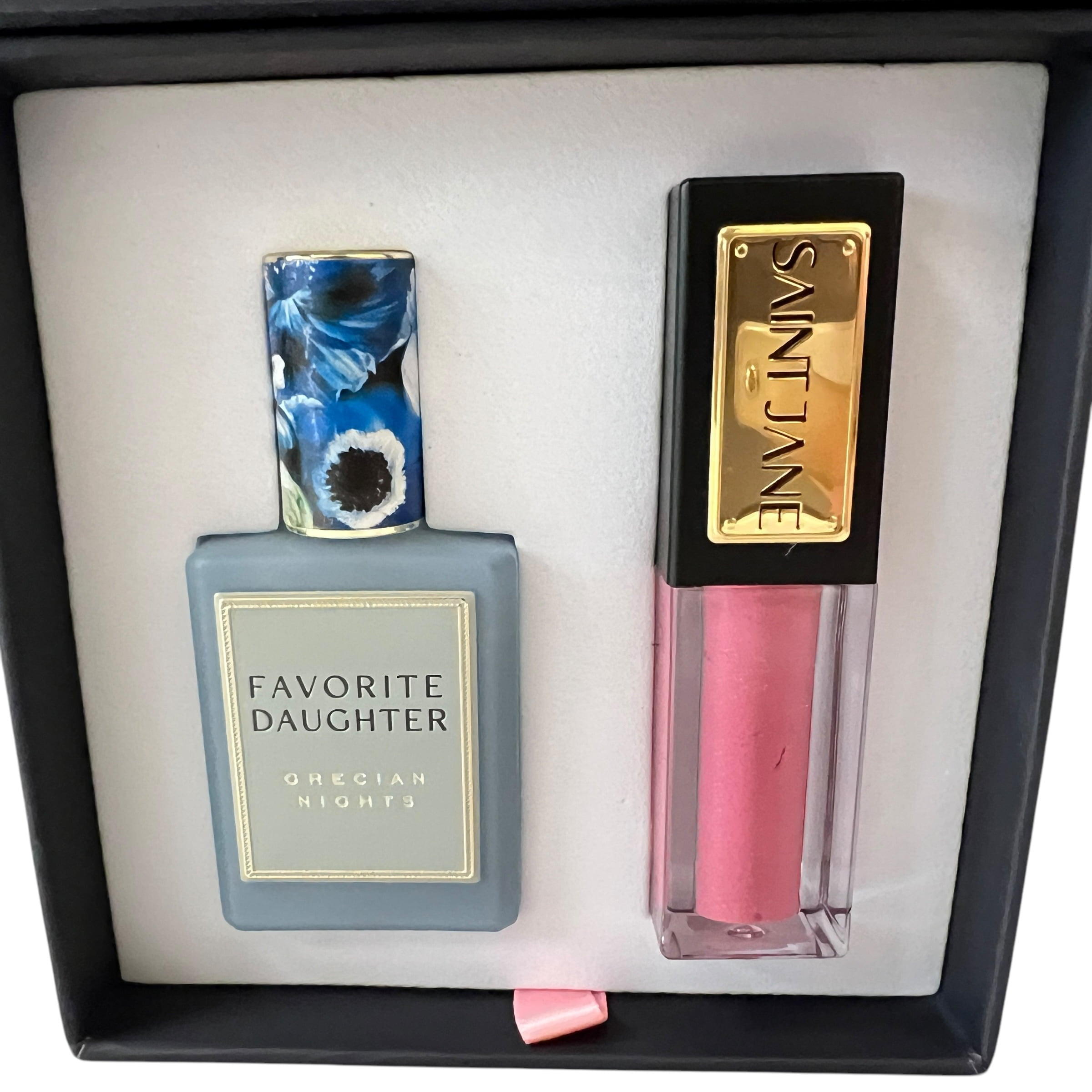 Saint Jane x Favorite Daughter Lip and Fragrance Oil Duo Remedy + Grecian Nights