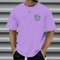 thumbnail image 2 of Playeras Para Hombre, Camiseta De Verano Con Estampado Sólido, Cuello Vuelto, Manga Corta, 2 of 7