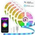 thumbnail image 4 of New LED Strip Lights 32ft Music Sync Bluetooth 5050 RGB Room Light with Remote Control Black, 4 of 7