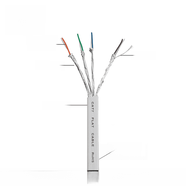 Cable plano CAT7 de siete tipos, 0,5123510 metros, 10 G, 10 G, cable de red plano de alta velocidad con protección del medio ambiente para