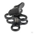 thumbnail image 1 of 2x Abrazadera de Triple de Aluminio Perfecl Soporte de 3 Agujeros para Lámpara de Buceo Negro, 1 of 8