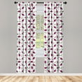 thumbnail image 3 of Ambesonne Vegetables Curtains, Cartoon Garlic and Beet, Pair of 28"x95", White Dark Magenta, 3 of 5