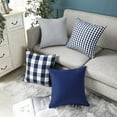 thumbnail image 5 of Navy Blue Buffalo Plaid Outdoor Throw Pillow Covers 18x18 Set of 4 Blue and White Farmhouse Decor Pillow for Couch Sofa Patio, 5 of 6