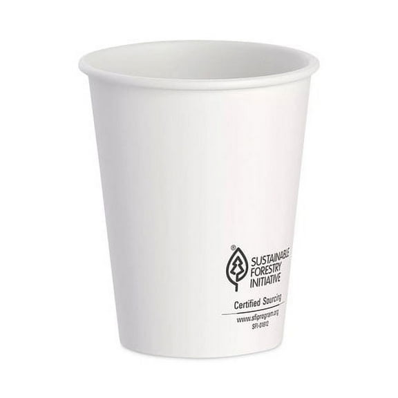 Thermoguard Insulated Paper Hot Cups, 8 oz, White Sustainable Forest Print, 40/Pack | Bundle of 5 Packs