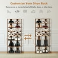 thumbnail image 6 of Costway Patented 7-Tier Double Rows Shoe Rack Vertical Wooden Shoe Storage Organizer Rustic Brown, 6 of 9