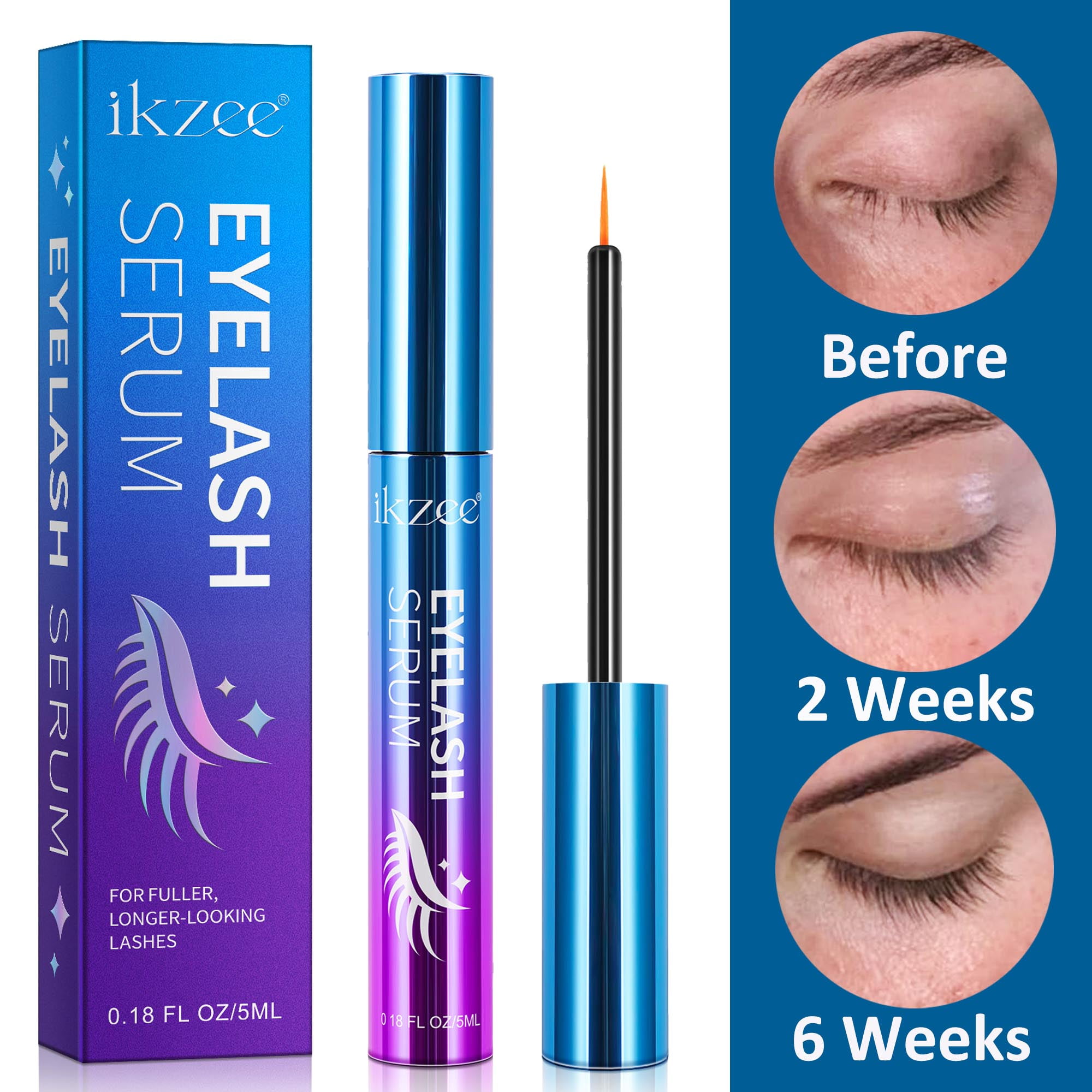 Ikzee Eyelash Serum-5ml Lash Serum for Fuller,Longer,Thicker-Use