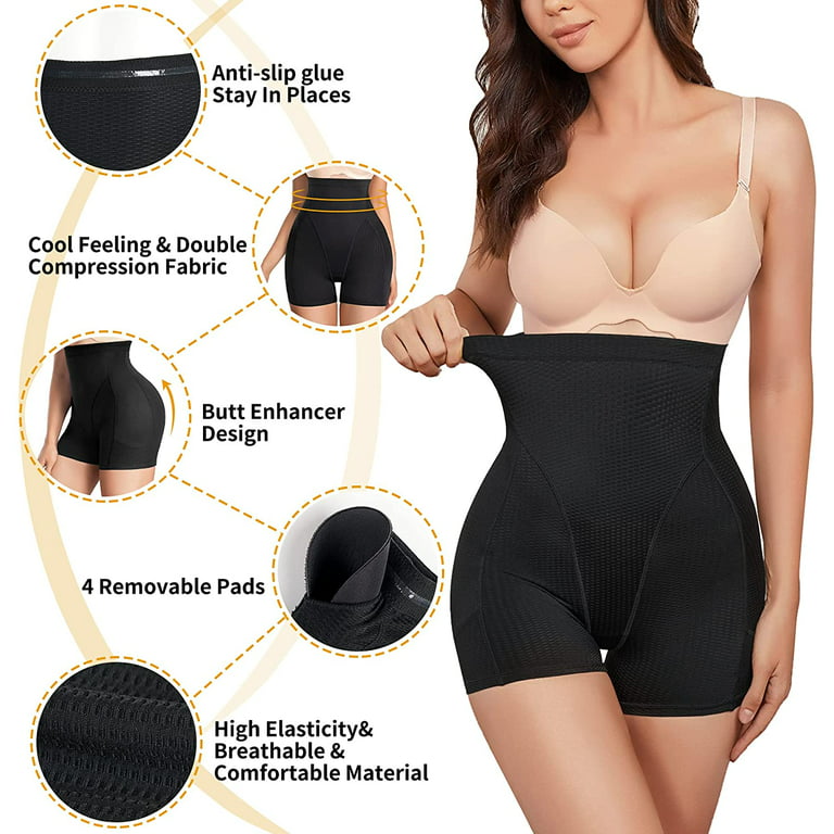 Irisnaya Butt Lifter for Women Seamless Shapewear Padded Tummy Control  Panties Waist Trainer Body Shaper Hip Enhancer Underwear(Black 3X-Large)