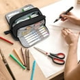 thumbnail image 3 of Kingswick Large Capacity Pencil Case 4 Compartments, Pencil Case with Zipper Portable Handle (Black), 3 of 6