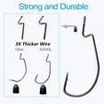 thumbnail image 7 of Worm Fishing Hooks Offset Bass Hooks 3X Strong Wide Gap Barb Hooks for Soft Plastic Baits Jig Fish Hooks Bass Trout Freshwater Saltwater Fishing Hooks, 7 of 7