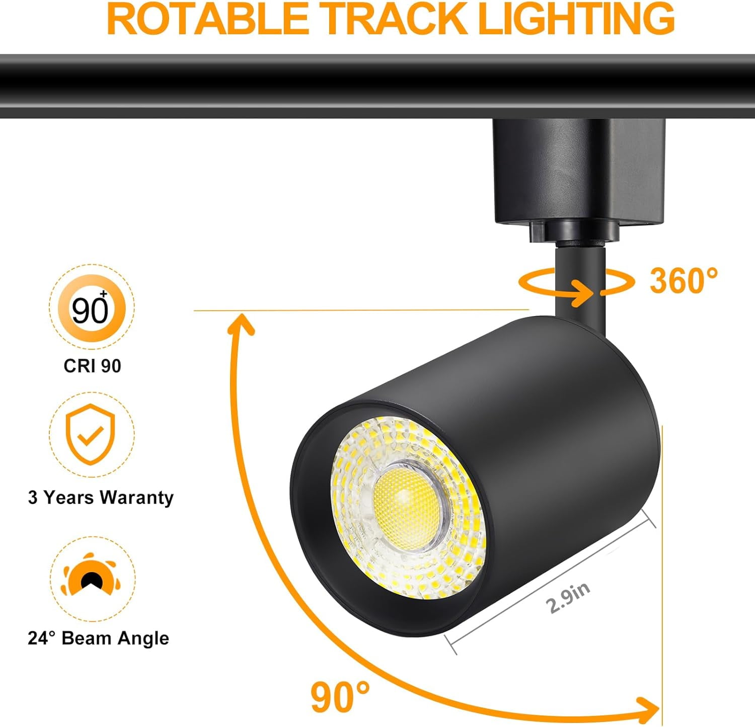 VANoopee 12-Light LED Track Lighting Kit with 13FT H Type Track Lighting Rail, Dimmable LED Track Lighting Fixtures Kitchen Ceiling Spot Light 3000K 24° CRI90+ 10W 800lm White