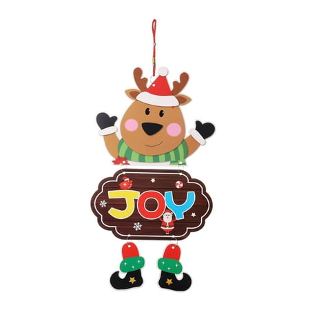 

Mnjin Christmas Decoration Paper Welcome Door Hanging Window Decoration Pendant Listing Santa Snowman Pendant C