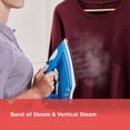 thumbnail image 6 of Steam Iron-Nonstick Soleplate, Variable Steam, 1200W, Pivoting Cord, 8ft Cord Length, 6 of 7