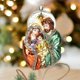 thumbnail image 2 of Colgante familiar navideño para árbol de Navidad, decoración de hogar, iglesia, artesanías de vidrio, 2 of 5