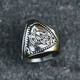 thumbnail image 2 of HOOUN Viking Runes Wolf Head Ring Men's Vintage Alloy Metal Signet Rings Punk Biker-8, 2 of 3