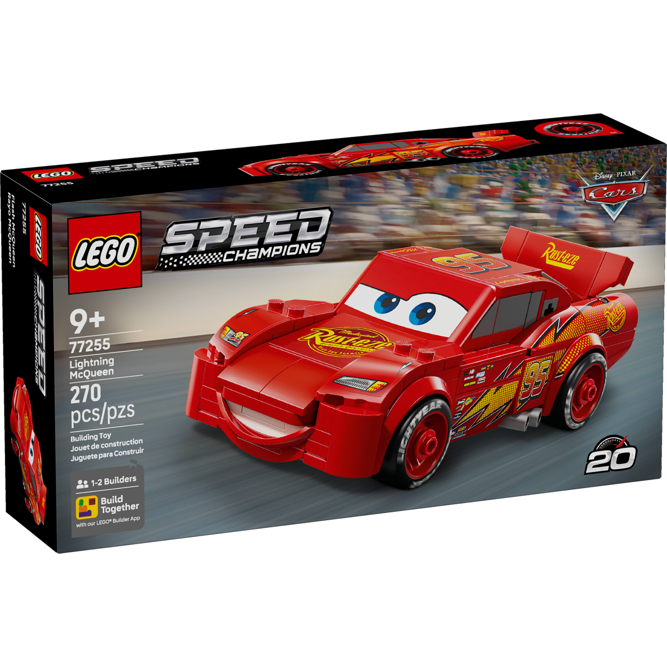 LEGO Speed Champions Rayo McQueen - Juguete de construcción para niños y niñas, de 9 años en adelante - Regalo de cumpleaños de auto de carreras para niños - Juguete de Disney Pixar Cars - 77255 2