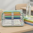 thumbnail image 4 of allydrew 4 Compartment Large Capacity Pencil Case, Pencil Pouch for Stationery Tools, Aqua, 4 of 6