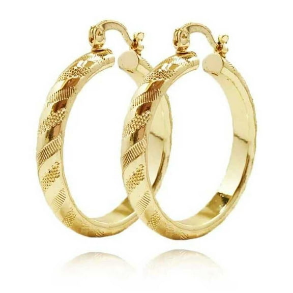 JoeytheJewelryNY 18k Layered real gold filled Round hoop earrings #19