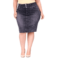 thumbnail image 3 of Jack David Blue Womens Plus Size Stretch Denim Jeans Skirt Modern Series, 3 of 7