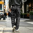 thumbnail image 7 of UDAUDU Cargo Sweatpants for Men Camo Trendy Stretch Drawstring Trouser Outdoor Workout Hiking Relaxed Fit Joggers with Pockets Black 4XL, 7 of 7