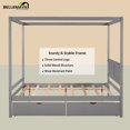 thumbnail image 2 of Bellemave Full Canopy Bed Frame with Two Storage Drawers, Wood Bed Frame for Teens & Adult, with Slat Support Leg ( Gray), 2 of 8
