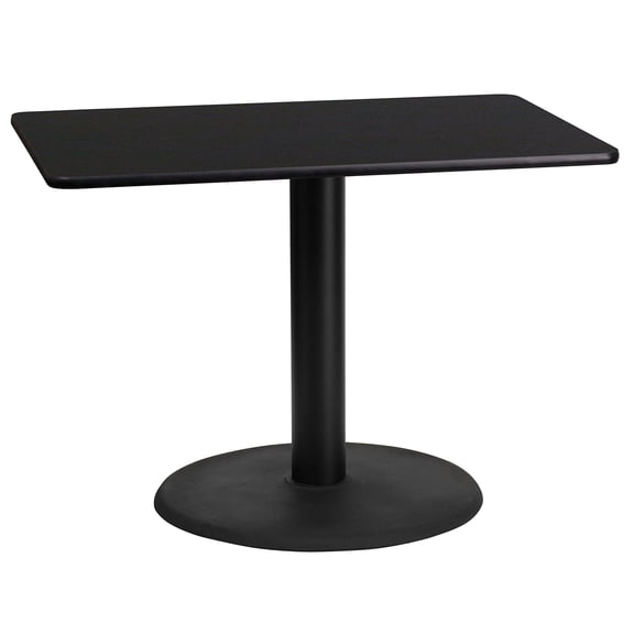 Pemberly Row Modern / Contemporary 24X42 Laminate Table-Rd Base In Black