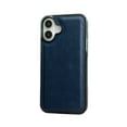thumbnail image 5 of Designed for iPhone 16 Phone Case, Classic Lightweight PU Leather Back + TPU Frame, Shockproof Protective Anti-falling Ultra Slim Back Case for iPhone 16, Darkblue, 5 of 6