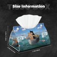 thumbnail image 5 of Zufioo Two Brave Cats Are Floating On The Sea Iceberg Print Long Leather Tissue Bag, PVC Waterproof Napkin Facial Tissue Organizer Dispenser for Living Room, Office, Desk, 5 of 7