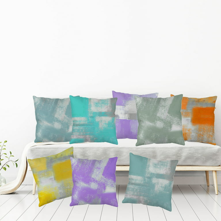 Soft Aesthetic Decorative Throw Pillow Covers 18x18 Inch Abstract