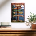 thumbnail image 2 of The Adirondacks, Adirondack State Park, New York, Destination Signpost Birch Wood Wall Sign (10x15 Rustic Home Decor, Ready to Hang Art), 2 of 5