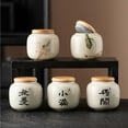 thumbnail image 3 of Ceramic Tea Caddy with Chinese Calligraphy, Airtight Canister for Loose Leaf Tea, Herbs & Spices, 3 of 7
