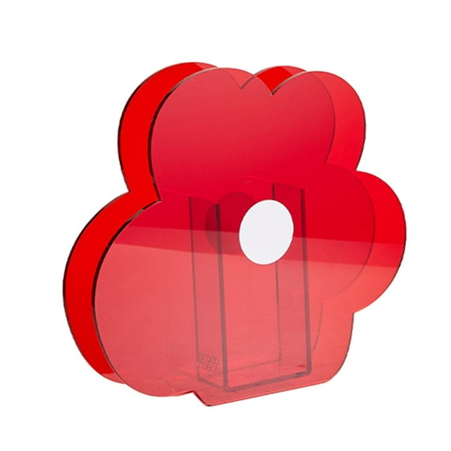 Jarrón de flores de acrílico, florero decorativo con flores novedosas y maceta de agua. rojo