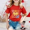 thumbnail image 2 of Toddler Girls Tops & T-Shirts 100 Days Of School Print Round Neck Loose Short Sleeve Fashion Casual T Shirts Daily-Wear,Red,3-4 Years, 2 of 4