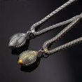 thumbnail image 3 of (rugby/acero inoxidable) Fútbol/baloncesto/rugby/collar Acero inoxidable/Chapado en oro 18k,deporte, 3 of 4