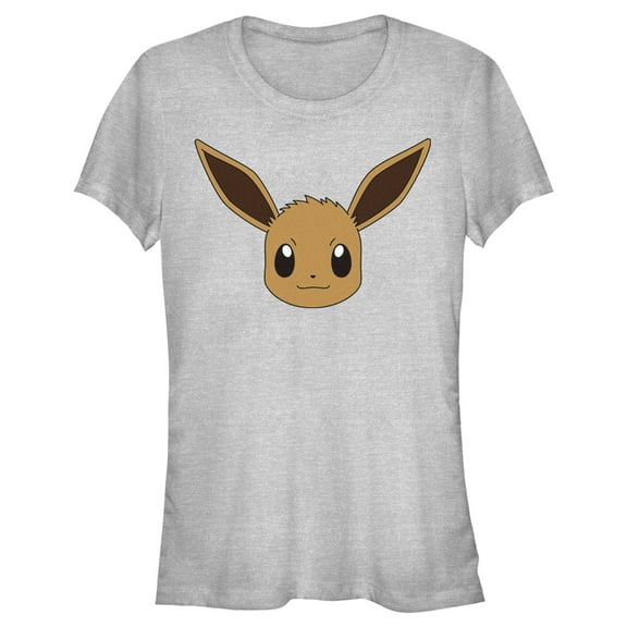 Junior's Pokemon Eevee Face  Graphic Tee Athletic Heather 2X Large
