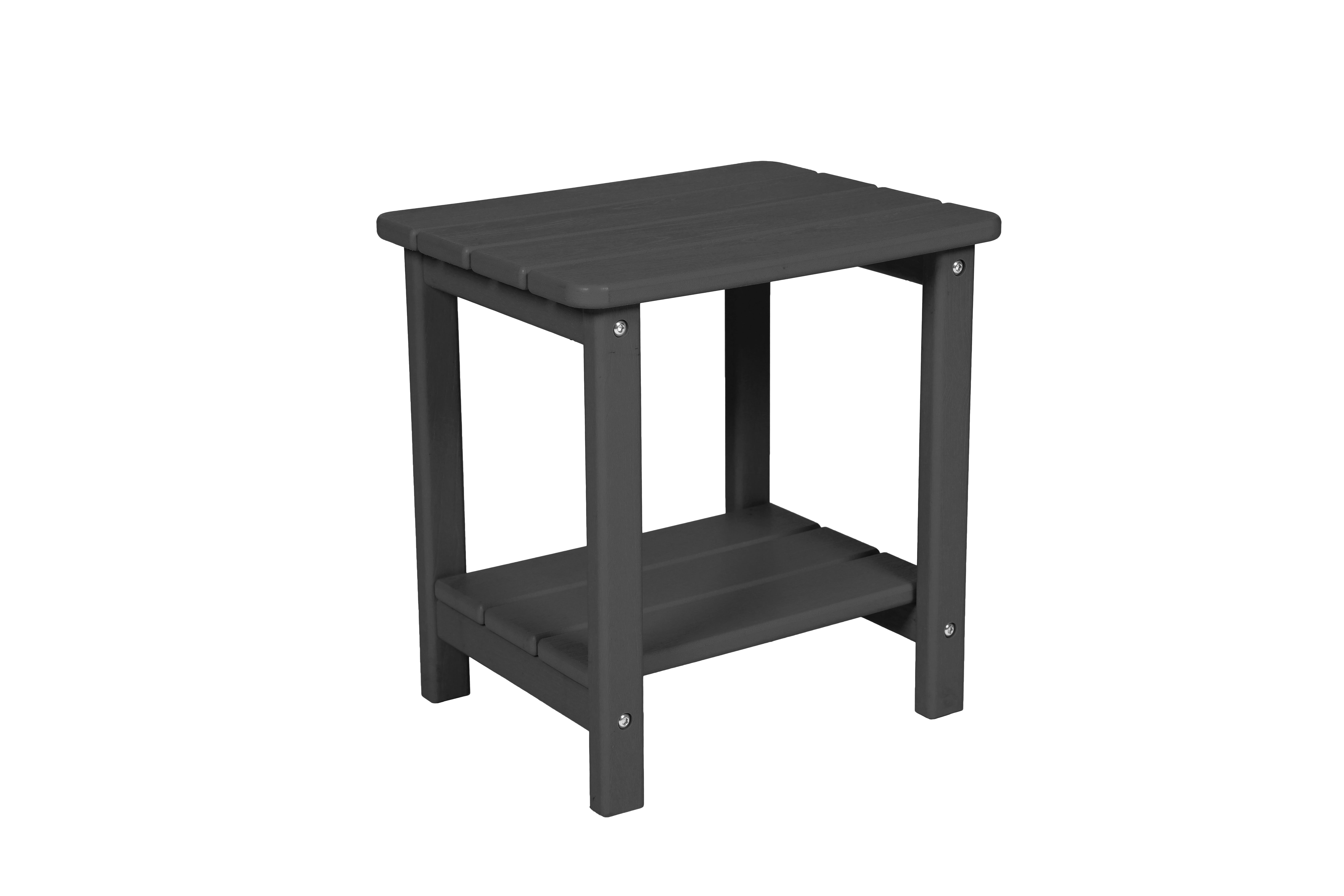 3 Piece Rocking Chair Set, Wood Texture Rocking Furniture with Side Table for Patio Backyard Leisure Area, Grey