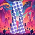 thumbnail image 4 of Pants for Girls 12-14 Flare Pants Colorful Big Polka Dot Print High Waist Flare Pants, Retro Stretch Bell Bottom Casual Trousers Back To School Clothes Light Purple, 4 of 4