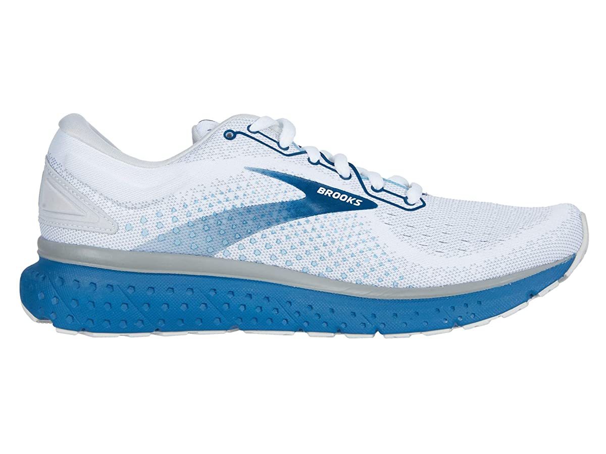 Brooks Men's Glycerin 18 Running Shoes, White/Grey/Poseidon, 12 D(M) US - image 1 of 5