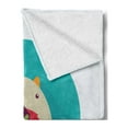 thumbnail image 2 of Colorful Soft Flannel Fleece Blanket, Beaver Portrait with Small Eyes and Giant Teeth Cartoon Style Animal Illustration, Cozy Plush for Indoor and Outdoor Use, 50" x 70", Multicolor, by Ambesonne, 2 of 5