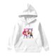 thumbnail image 1 of Moonsky Sudadera con capucha y cordón HUNTRX, estampado de grupo de chicas coreanas, jersey corto, suave y cómodo, top de manga larga para primavera y otoño. Blanco 140, 1 of 5