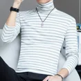 thumbnail image 3 of Camisetas para hombre, ropa coreana de otoño para hombre, camisetas ajustadas a rayas, camisetas de gran tamaño, cuello alto, ajustadas, rojas, de alta calidad, nuevas Y2k A, 3 of 5