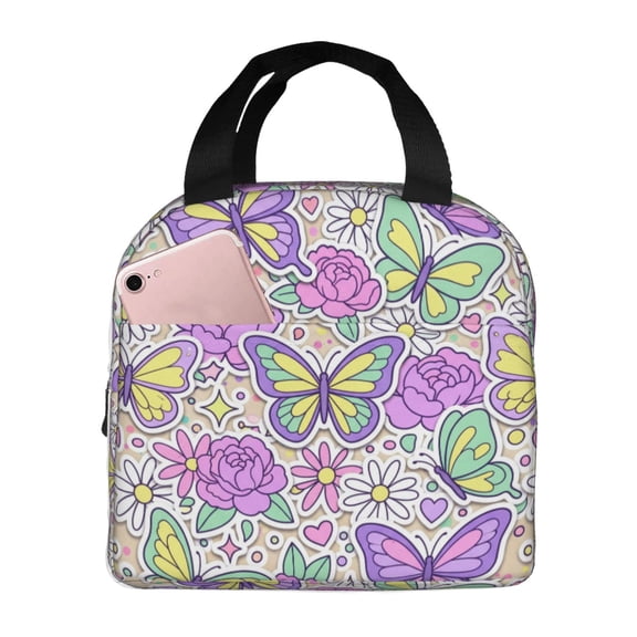 Butterfly Lunch Bag - Reusable Insulated, Leak-Proof Cooler Tote For Work, Picnic, Beach, Camping,Perfect For Picnics And Outdoor Adventures, Camping Essentials