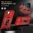 thumbnail image 7 of Heavy Duty Rugged Case for iPhone 16e, Case with Rotatable Ring Kickstand & Sliding Camera Cover, Support Magnetic Car Mount, Soft TPU Shockproof Hard PC Back Case - Red, 7 of 7