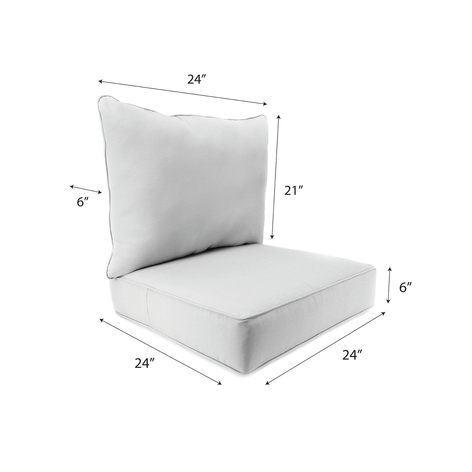 45" x 24" Rectangular Outdoor Deep Seat Chair Cushion Set with Welt