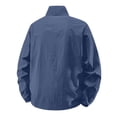 thumbnail image 4 of GrmtClth Men's Solid Color Stand Collar Zip Jacket Casual Loose Fit Lightweight Sun Protection Windbreaker Breathable Thin Outerwear For Street Commute Wear Dark Blue M, 4 of 5