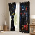 thumbnail image 3 of Manfei Hippie Animal Cat Blackout Curtains Set of 2 (52x84 Each), Rustic Mandala Flower Window Curtains, Teens Boys Girls Kids Curtains and Drapes, Curtains and Drapes Home Decor, 3 of 6