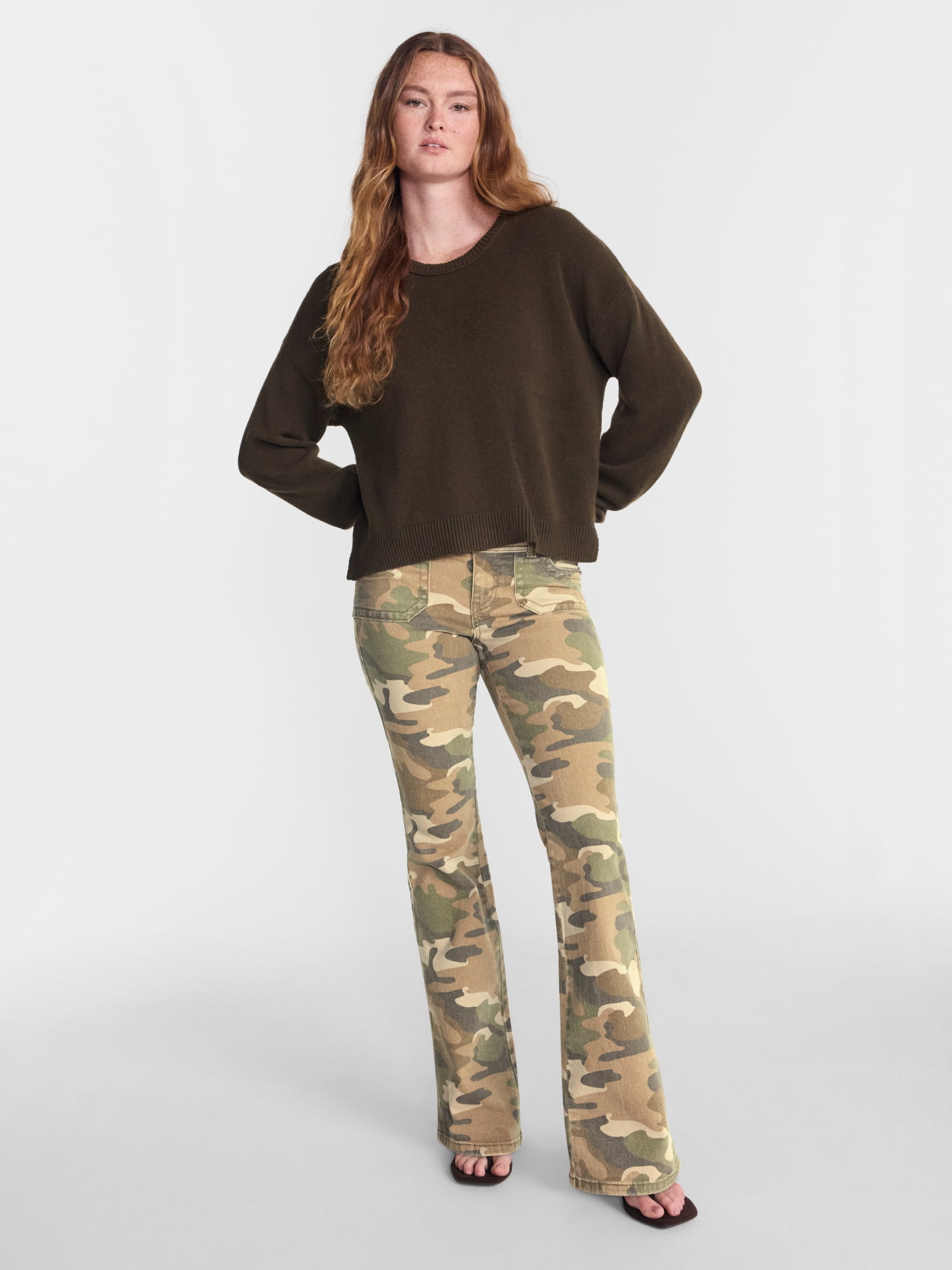 No Boundaries Essential Crewneck Sweater, Lightweight, Women's and Women's Plus XXS-4X
