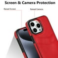 thumbnail image 4 of Allytech Wallet Case for iPhone 12 Pro / 12 6.1" - 2 Card Holder - Military Grade Drop Protection - Ultra Slim & Protective - Premium PU Leather Shockproof Phone Case for Women & Men - Red, 4 of 7