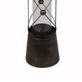thumbnail image 3 of Vintage Metal And Glass Lantern With Finial Top, Small, Black, 3 of 5