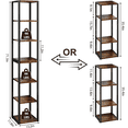 thumbnail image 4 of 7-Tier Corner Bookcase, 71.3" Tall Narrow Corner Shelf Stand，Plant Stand，Display Shelf，Wall Corner Bookshelf for Living Room，Bedroom，Home Office, 4 of 14
