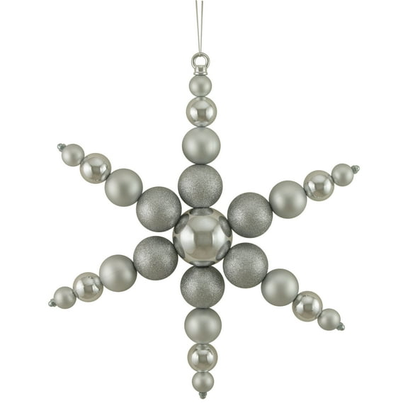 Northlight Shatterproof 3-Finish Snowflake Commercial Christmas Ornament - 18" - Silver